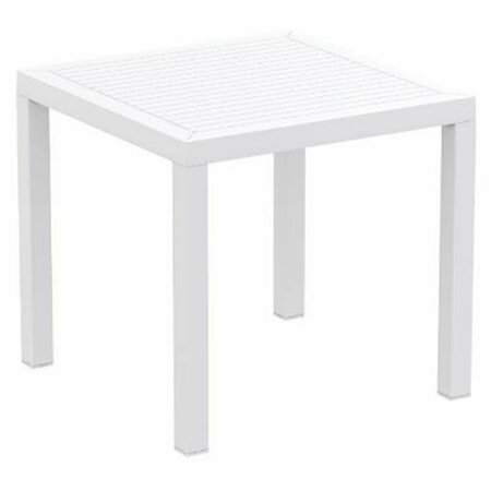 SIESTA 31 in. Ares Resin Square Dining Table White ISP164-WHI